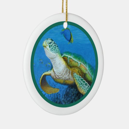 Zee schildpadversiering - Personaliseer het! Keramisch Ornament (Rechts)