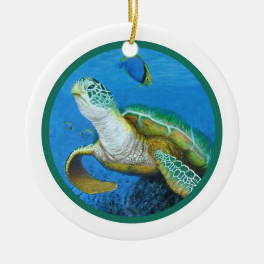 Zee schildpadversiering - Personaliseer het! Keramisch Ornament (Voorkant)