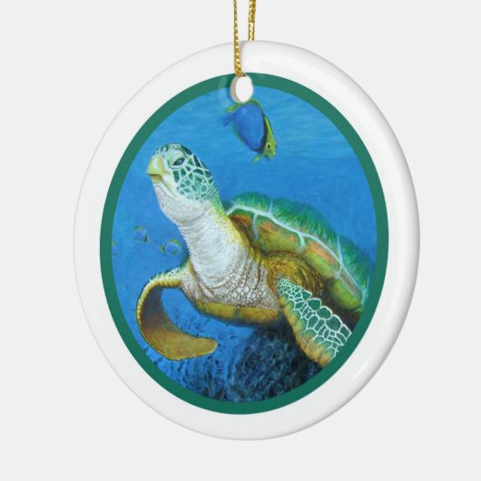Zee schildpadversiering - Personaliseer het! Keramisch Ornament (Links)