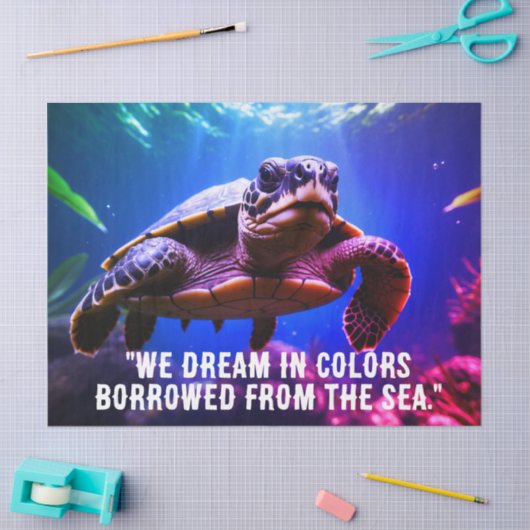 Zee schildpadweefsel/ontkoppelingspapier tissuepapier (Craft)