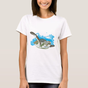 Zee schildpadzwemmen t-shirt