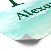 Zee Schorrelmonogram Naam Birthdate Nursery Poster (Hoek)