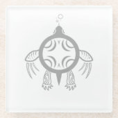 Zee schroefblokken glazen onderzetter (Voorkant)