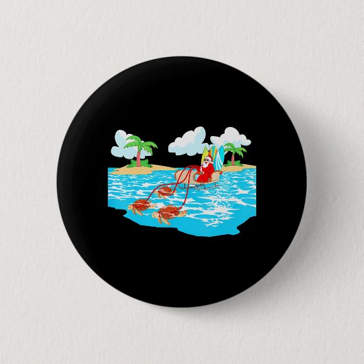 Zee Schroefschildpad met kerstkerstmis Ronde Button 5,7 Cm (Voorkant)
