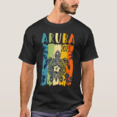 Zee Schrootschildpad Aruba Caribe Familie Vacature T-shirt (Voorkant)
