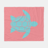 Zee Schrootschildpad in Ocean Seafoam Green Blue Fleece Deken (Voorkant (Horizontaal))
