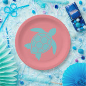 Zee Schrootschildpad in Ocean Seafoam Green Blue Papieren Bordje (Feest)