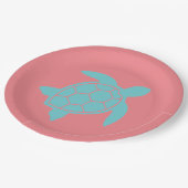Zee Schrootschildpad in Ocean Seafoam Green Blue Papieren Bordje (Gekanteld)