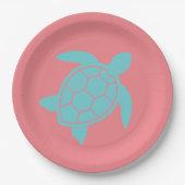 Zee Schrootschildpad in Ocean Seafoam Green Blue Papieren Bordje (Voorkant)