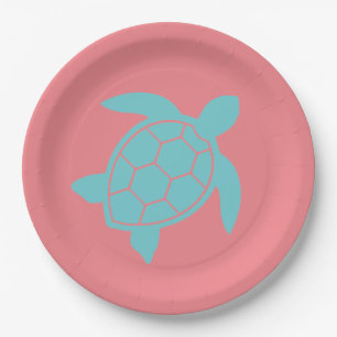 Zee Schrootschildpad in Ocean Seafoam Green Blue Papieren Bordje