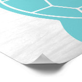 Zee Schrootschildpad in Ocean Seafoam Green Blue Poster (Hoek)