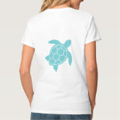 Zee Schrootschildpad in Ocean Seafoam Green Blue T-shirt (Achterkant)