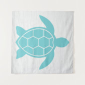 Zee Schrootschildpad in Ocean Seafoam Green Blue Wandkleed (Voorkant (horizontaal))