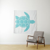 Zee Schrootschildpad in Ocean Seafoam Green Blue Wandkleed (In Situ (horizontaal))