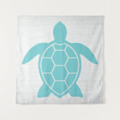 Zee Schrootschildpad in Ocean Seafoam Green Blue Wandkleed (Voorkant)