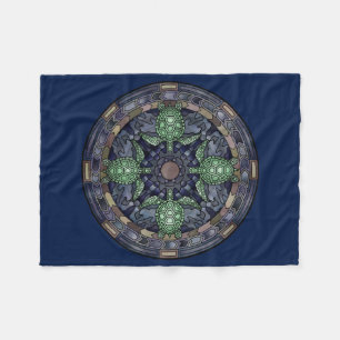 Zee Schrootschildpad Mandala Groene Blauwe Zeilawa Fleece Deken