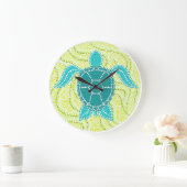 Zee Schrootte Groen en Blauw Dot Ontwerp Grote Klok (Huis)