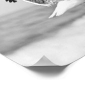 Zee schudt zwart-witafdrukken op strand poster (Hoek)