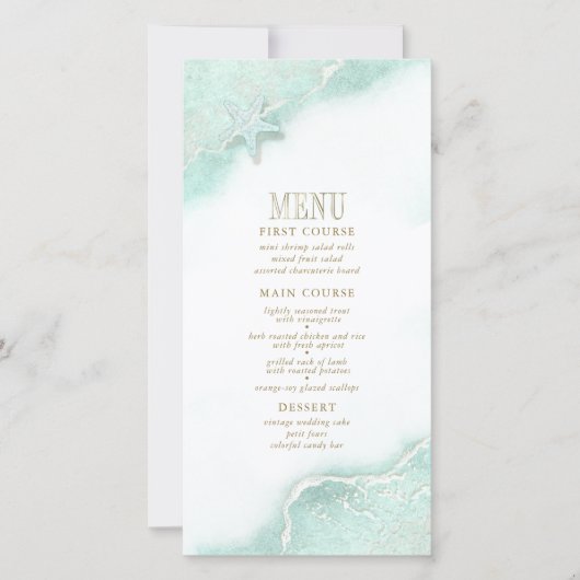 Zee Schuim Beach Wedding Menu V2 ID837 (Voorkant)