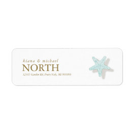 Zee Schuim Beach Wedding Starfish ID837 Etiket