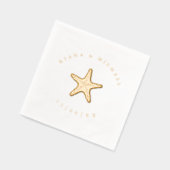 Zee Schuim Beach Wedding Starfish ID837 Folie Servetten (Links)