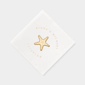 Zee Schuim Beach Wedding Starfish ID837 Folie Servetten (Rechts)