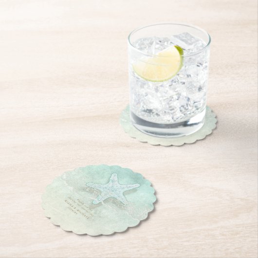Zee Schuim Beach Wedding Starfish ID837 Kartonnen Onderzetters (Insitu)