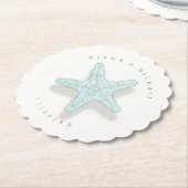 Zee Schuim Beach Wedding Starfish ID837 Kartonnen Onderzetters (Gekanteld)