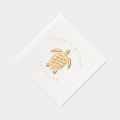 Zee Schuim Beach Wedding Turtle ID837 Folie Servetten (Rechts)