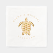 Zee Schuim Beach Wedding Turtle ID837 Folie Servetten (Voorkant)