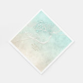 Zee Schuim Beach Wedding Turtle ID837 Servet (Hoek)