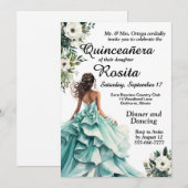 Zee Schuim Blauw Quinceanera Uitnodiging (Voorkant / Achterkant)