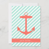 Zee schuim en koraal Anchor Silhouette Kaart (Achterkant)