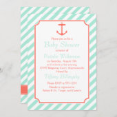 Zee schuim en koraal Anchor Silhouette Kaart (Voorkant / Achterkant)