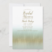 Zee schuim goud wit elegant strand bruidsdouche kaart (Voorkant)