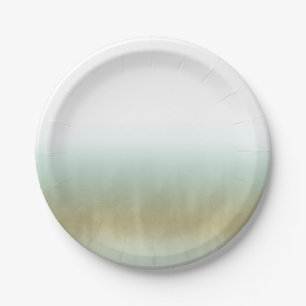 Zee Schuim Goud Wit Elegant Strand Moderne Trouwda Papieren Bordje