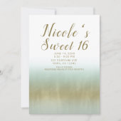 Zee schuim goud wit elegant strand zoete 16 kaart (Voorkant)