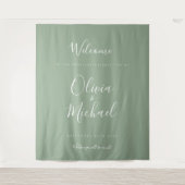 Zee Schuim Green Weddenschap Welkomstachtergrond T Wandkleed (Voorkant)