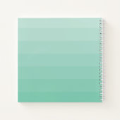 Zee Schuim Groene Horizontale Stripes Monogram Ini Notitieboek (Achterkant)