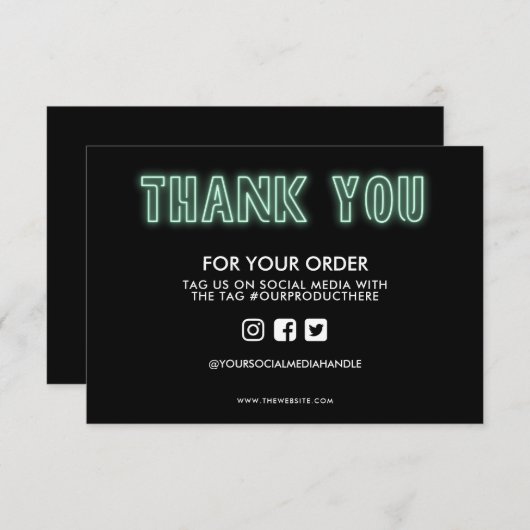 Zee Schuim Neon Licht Bedankt Media Inzetstuk (Voorkant / Achterkant)