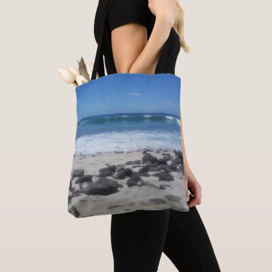 Zee Schuim Ocean Lava Beach Tote Bag (Dichtbij)