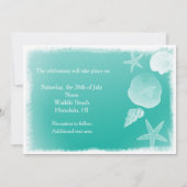 Zee Schuim Strand Zeeschelpen Bruiloft Uitnodiging (Achterkant)