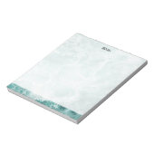 Zee schuim Zilver Gestreepte Elegante Aangepaste S Notitieblok (Linkerzijde)