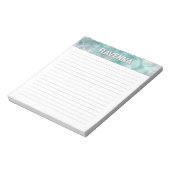 Zee schuim Zilver Marmer Decoratie Aangepaste Naam Notitieblok (Linkerzijde)