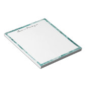 Zee schuim Zilveren Rand Elegante Aangepaste Scrip Notitieblok (Schuin)