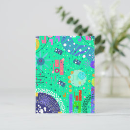 Zee Schuim Zomer: Abstracte Kunst Briefkaart