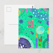 Zee Schuim Zomer: Abstracte Kunst Briefkaart (Voorkant / Achterkant)