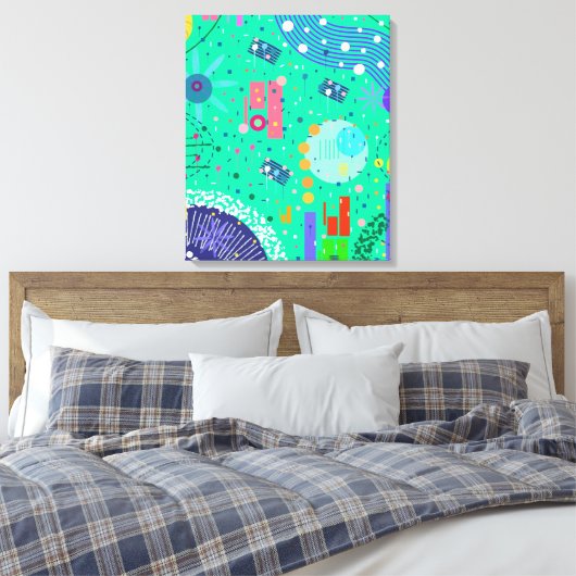 Zee Schuim Zomer: Abstracte Kunst  Canvas Afdruk (Insitu (Slaapkamer))