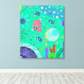 Zee Schuim Zomer: Abstracte Kunst  Canvas Afdruk (Insitu (Houten vloer))