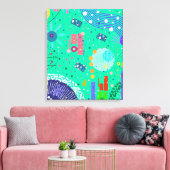 Zee Schuim Zomer: Abstracte Kunst  Canvas Afdruk (Insitu (Woonkamer))